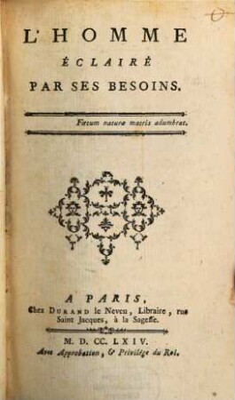 L' Homme éclairé par ses Besoins