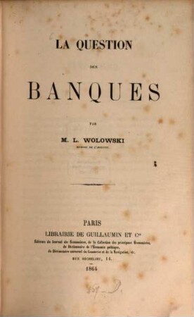 La question des banques