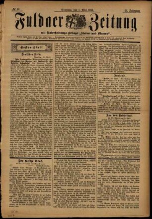 Erste Ausgabe vom Samstag, den 01. Mai 1897.