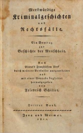 Merkwürdige Kriminalgeschichten und Rechtsfälle : ein Beytrag zur Geschichte der Menschheit, 3