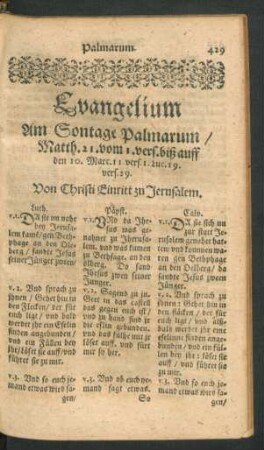 Evangelium Am Sontage Palmarum