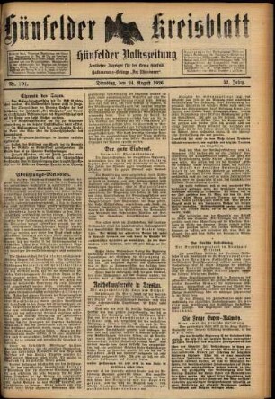 Ausgabe vom Dienstag, den 24. August 1926.