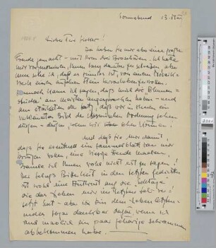 Brief an Hugo Sieker