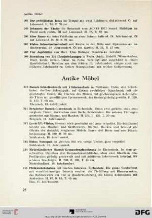 Antike Möbel (Nr. 210-243)