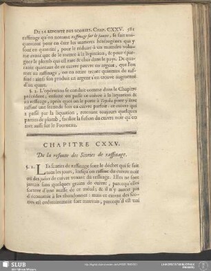 Chapitre CXXV. De la refonte des Scories de raffinage