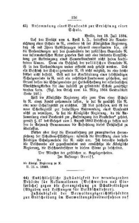 Ansammlung eines Baufonds zur Errichtung einer Schule : [V. Volksschulwesen]