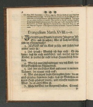 Evangelium Matth. XVIII. 1. -11.