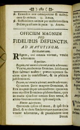Officium magnum pro fidelibus defunctis.