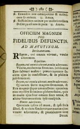 Officium magnum pro fidelibus defunctis.