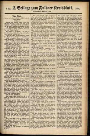 Dritte Ausgabe vom Samstag, den 22. Juli 1899.
