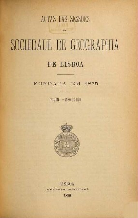 Actas das sessões da Sociedade de Geografia de Lisboa. 10. 1890