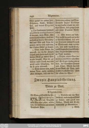Zweyte Hauptabtheilung. Bitten zu Gott.