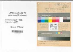 Entnazifizierung Wilhelm Disse , geb. 10.02.1901 (Finanzbeamter)