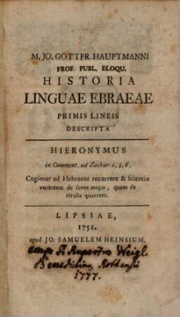 Historia linguae Ebraeae ...