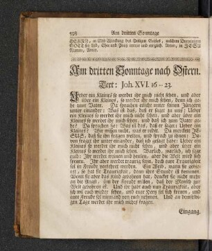 Am dritten Sonntage nach Ostern. Text: Joh. XVI. 16-23.
