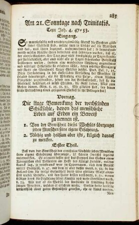 Am 21. Sonntage nach Trinitatis. - Am 25. Sonntage nach Trinitatis.