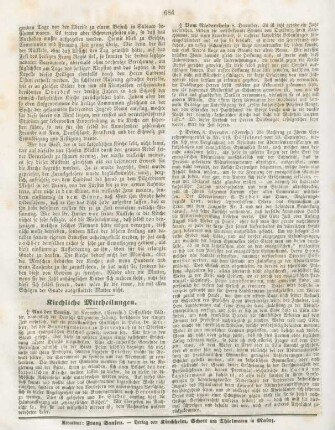 684 Kirchliche Mittheilungen