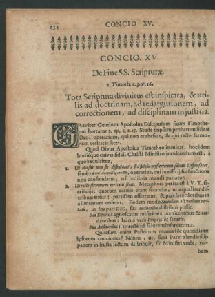 Concio. XV. De Fine SS. Scripturae.