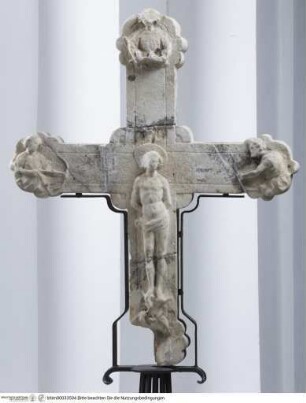 Doppelseitiges Kruzifix, Martyrium des heiligen Sebastian
