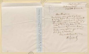 Brief von an Hippolyte Taine an Unbekannt - BSB Autogr. Taine, Hippolyte