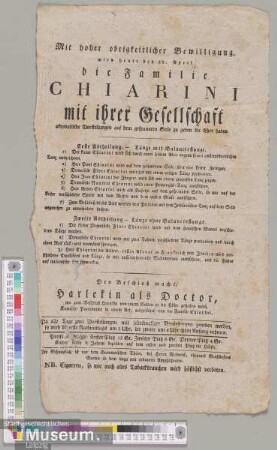 Die Familie Chiarini mit ihrer Gesellschaft
