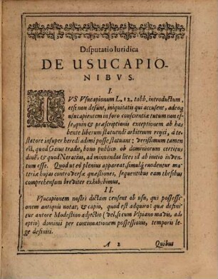 Disp. iur. de usucapionibus