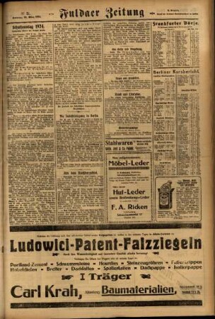Zweite Ausgabe vom Sonntag, den 23. März 1924.