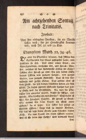 Am achtzehenden Sontag nach Trinitatis.