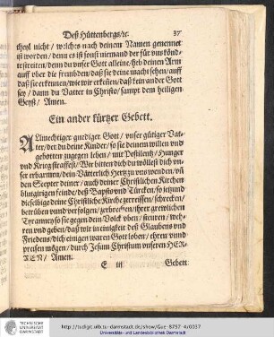 Ein ander kürtzer gebett