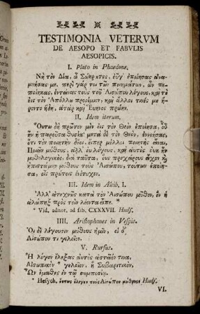 Testimonia Ueterum De Aesopo Et Fabulis Aesopicis.