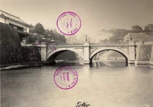 Kaiserpalast mit Brücke (Nijubashi) in Tokio : Weltreisen. Kaiserpalast mit Brücke (Nijubashi) in Tokio