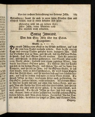 183-185, Evangelium; Eingang