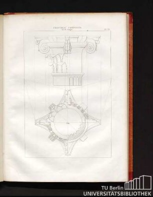 Chapiteau composite vu sur l'angle. Pl. 33.