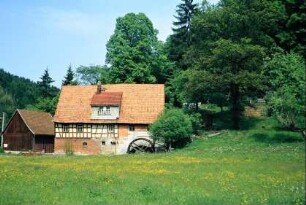 alte Mühle mit oberschlächtigem Wasserrad