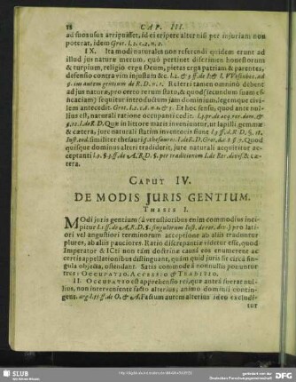Caput IV. De Modi Iuris Gentium