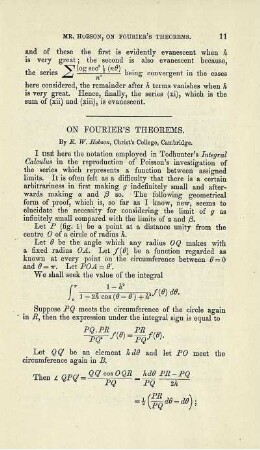 On Fourier's Theorems.
