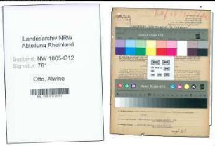 Entnazifizierung Alwine Otto , geb. 25.09.1902 (Elektroinstallateur)