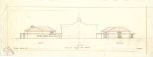 Pfann, Paul; München - Theresienhöhe; Ausstellung München 1908 - Park, Basar u. Cafe (Ansichten, Schnitt)