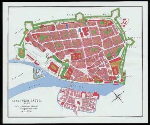 Kartenbeilage: Stadtplan von Kassel (nach Wasserhuhn) 1766