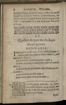 §. I. Qualites & quot modis Injuria accipiatur.