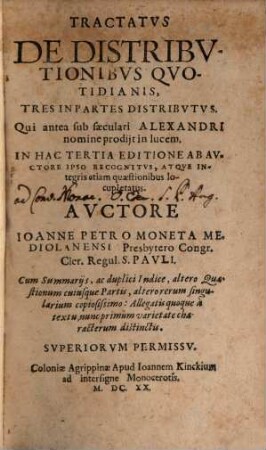 Tractatus de distributionibus quotidianis