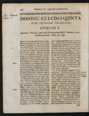 Dominica Decima Quinta Post Octavam Trinitatis