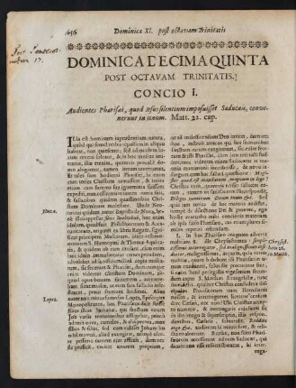 Dominica Decima Quinta Post Octavam Trinitatis