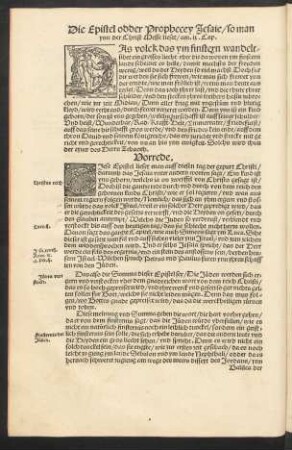 Die Epistel odder Prophecey Jesaie/ so man ynn der christ Messe lieset ...