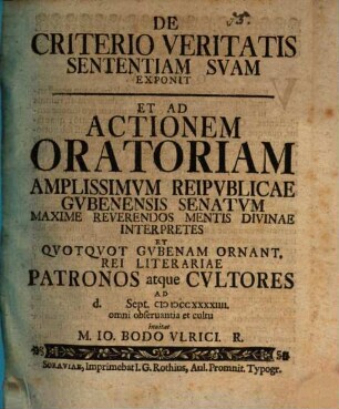 De criterio veritatis