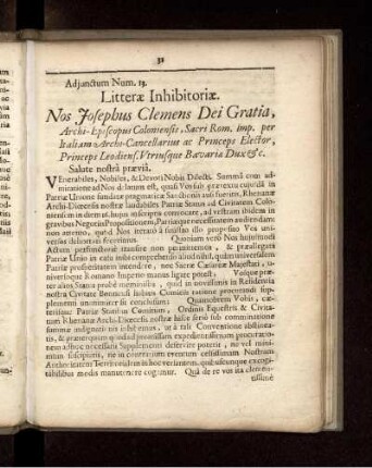 Adjunctum Num. 13.