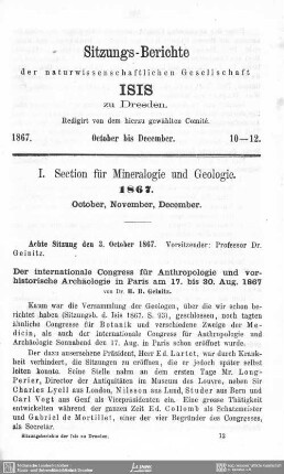 Sitzungsberichte October bis December