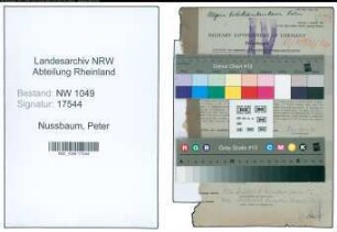 Entnazifizierung Peter Nussbaum , geb. 31.03.1903 (Inspektor)