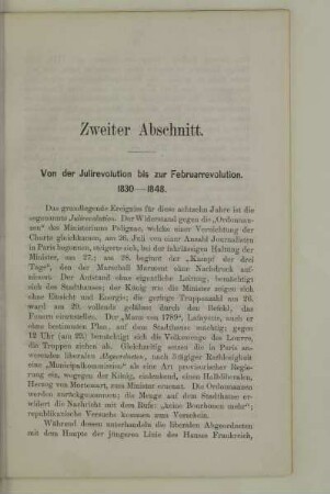 Zweiter Abschnitt. Von der Julirevolution bis zur Februarrevolution. 1830-1848