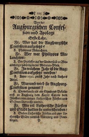 Von der Augspurgischen Confession und Apologi.